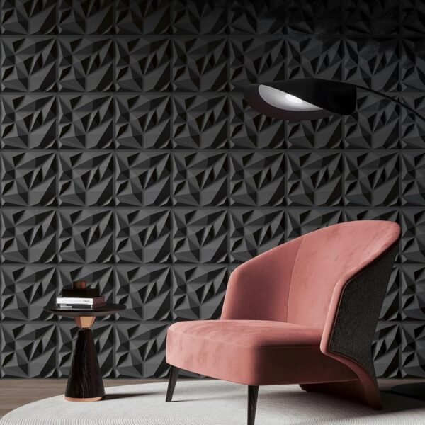Order affordable ART3D 20 Decorative Pack 3D Wall Panel, 19 square feet PVC Interior Wall Dicoll, 11.8"X11.8", Black - Image 9