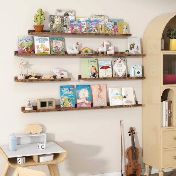 Explore the best Fun Memories Picture Shelf Shelf 2, 32 inch Rustic Wall Mounted Floating Shelf and Lips for Lips - Image 3