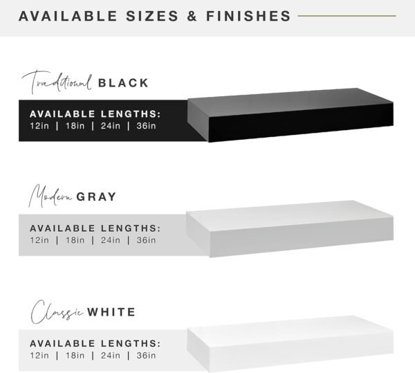 Grab the best MCS Floating Shelf, Room Decoration Wooden Shelf, Gray, 12 x 4 inch, Set of 2 - Image 6