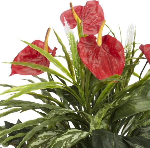 Explore high-quality Decorative vases with silk plants almost natural mixed greens and anthurium - Image 4