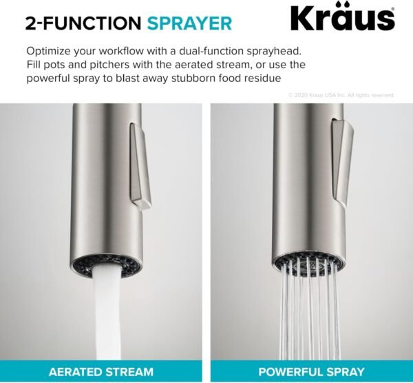 Buy the best Kraus Oletto Single Handle Pull Down Kitchen Faucet, Matte Black, KPF-2820MB - Image 9