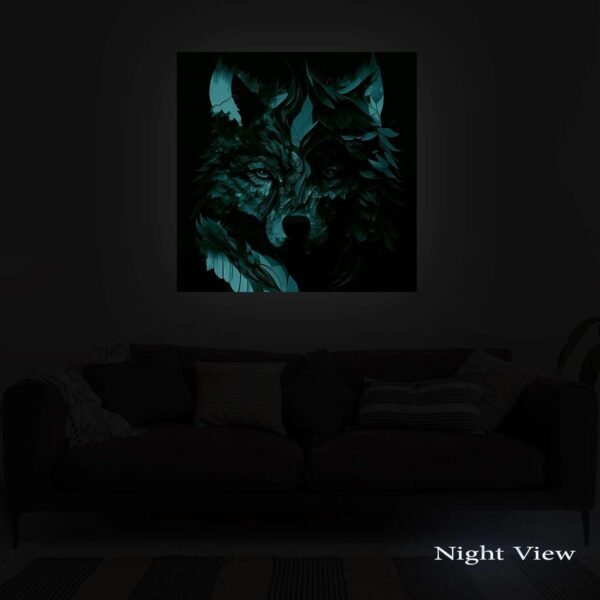 Grab affordable StartOnight Canvas Wall AR - Purple Colourful Wolf - Descoration Artiork Rive Room Ready to hang for Big Pust - Image 5
