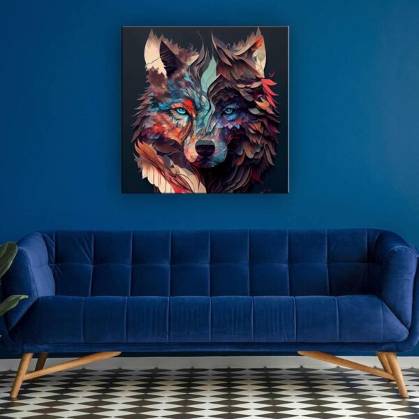 Grab affordable StartOnight Canvas Wall AR - Purple Colourful Wolf - Descoration Artiork Rive Room Ready to hang for Big Pust - Image 7