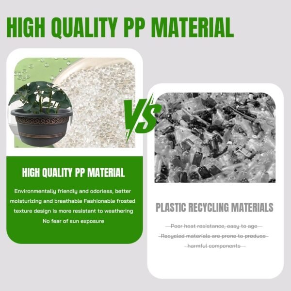 Grab the best 10 inch 4 pack large plant pot, plastic flower pot for outdoor and outdoor use, drain holes and saucers, plaid pattern APLANRS garden pot for herbs - Image 4