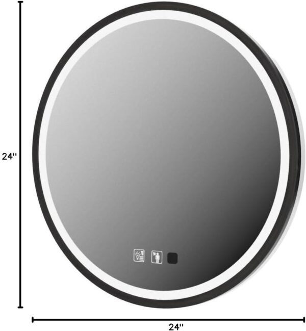 Grab the best LED Sensor Mirror, Round Human Body Induction, Black Frame Vanity Mirror, Dim Fog IP44 Waterproof Wall Mount Mirror with Light (28"L x 28" w) - Image 9