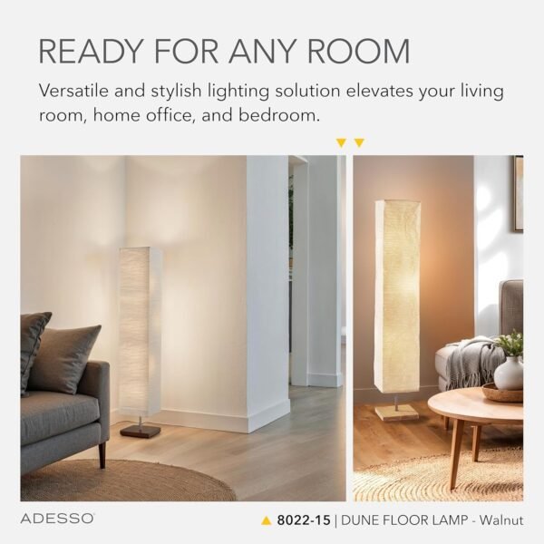 Explore high-quality Adessso Three Light Floor Lamp - Natural Wood Base and Adjustable Brightness - Perfect lighting for bedroom, living room, corner decoration, white - Image 4