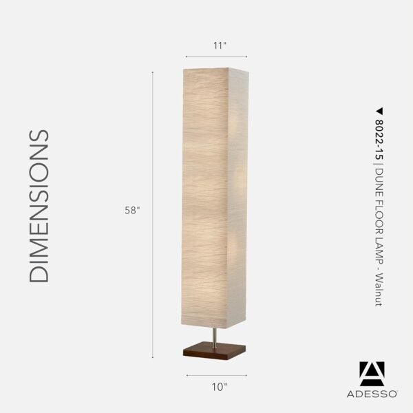 Explore high-quality Adessso Three Light Floor Lamp - Natural Wood Base and Adjustable Brightness - Perfect lighting for bedroom, living room, corner decoration, white - Image 7