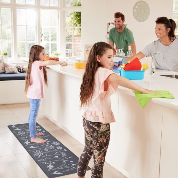 Grab recommended Rempry 2 PCS Kitchen Rug and Mat, Anti-fatigue Floor Mat with Cushion, PVC Non-Slip Waterproof Kitchen Rug Set Kitchen, Office, Sink 17"x47"+17"x29" (Grey) - Image 3