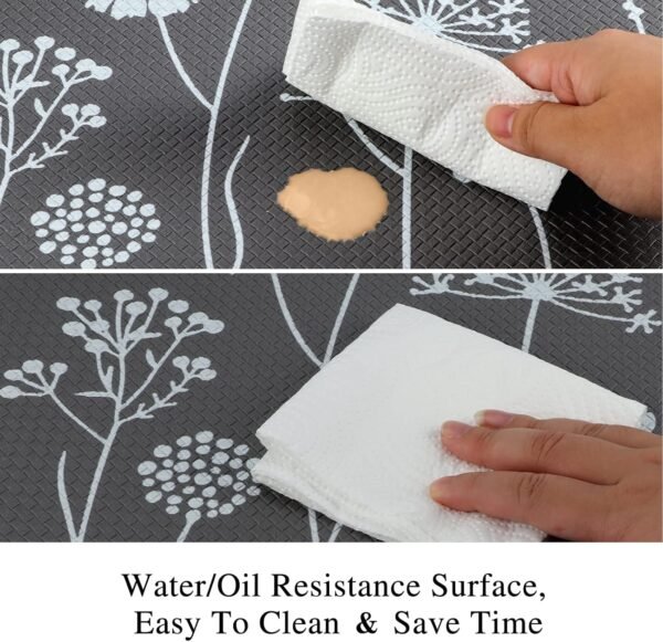 Grab recommended Rempry 2 PCS Kitchen Rug and Mat, Anti-fatigue Floor Mat with Cushion, PVC Non-Slip Waterproof Kitchen Rug Set Kitchen, Office, Sink 17"x47"+17"x29" (Grey) - Image 8