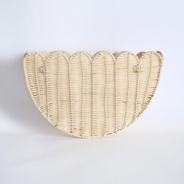 Buy affordable Scallop Hanging Wicker Basket for Wall, Scalloped Home Decor, Weave Wall Basket Entrance Door Bathroom Storage (1 Set s+m) - Image 5