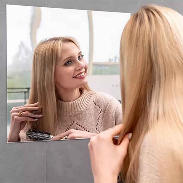 Buy affordable Self-adhesive Home Gym Mirror Wall Mounted Mirror Glass Frameless Full Length Mirror Tile Home Gym, Bedroom, Door, Bathroom (Round Corner, 7.8x35inch) - Image 4