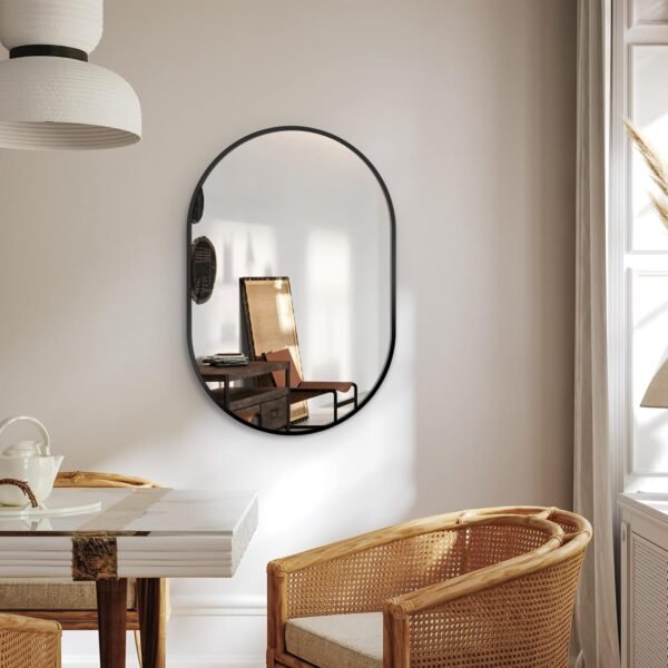 Grab the best Bathroom mirror for walls, 30'x20'', black oval mirror for bedroom Bates bathroom, metal frame vanity mirror (30''x20'', black) - Image 5