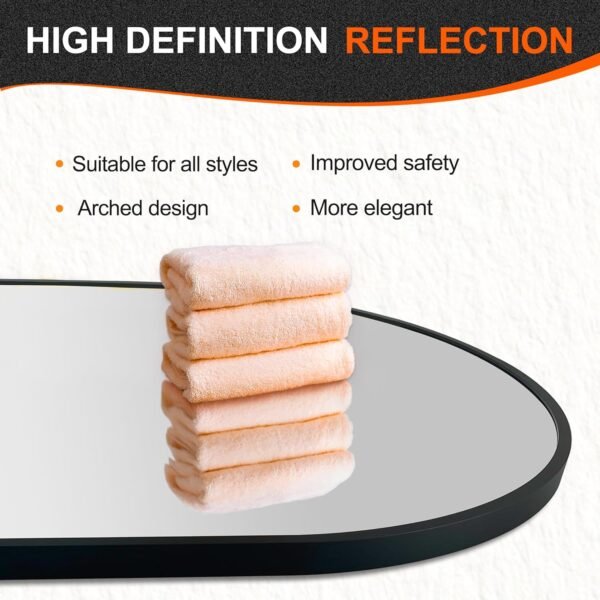 Grab the best Bathroom mirror for walls, 30'x20'', black oval mirror for bedroom Bates bathroom, metal frame vanity mirror (30''x20'', black) - Image 7