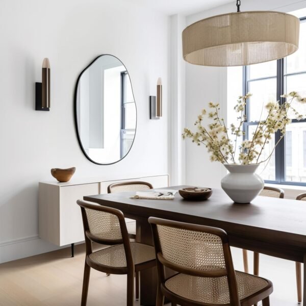 Order the best 24"x32" Irregular Black Oval Bathroom Mirror Asymmetric Aesthetic Framed Vanity Mirror For Living Room Bedroom Entrance - Image 8