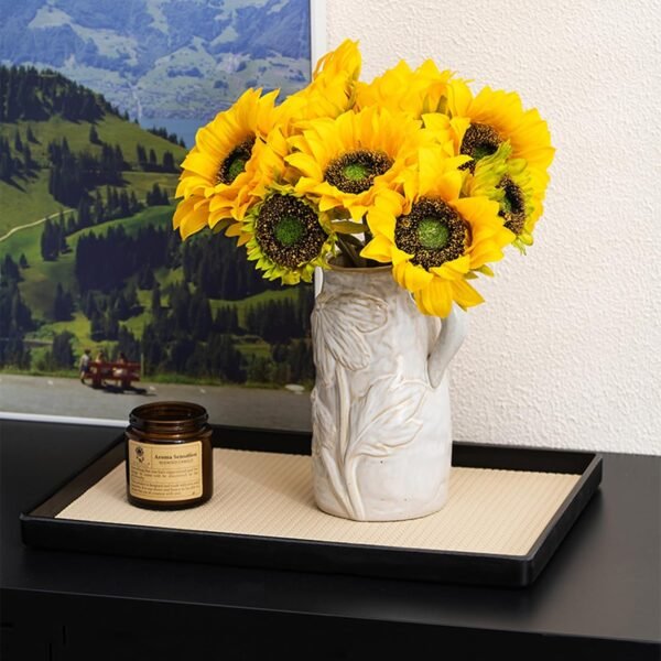 Explore affordable Small White Ceramic Vase Modern Wabi Sabi Ceramic Flower Vase, Unique Art Family for Flowers with Handle, Handmade Free Hoh for Home Decoration - Image 3