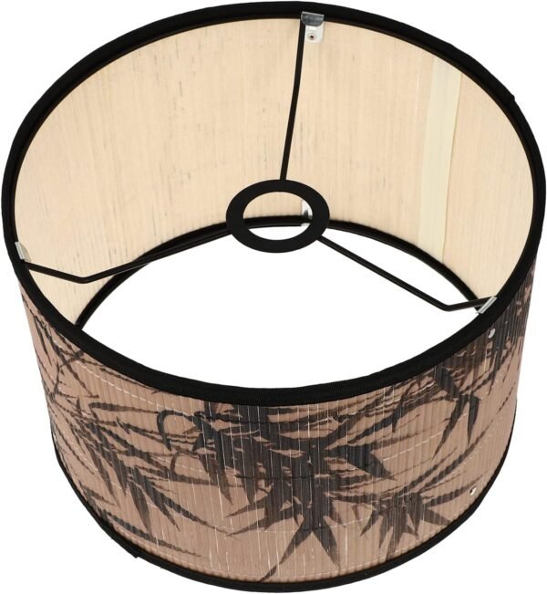 Grab recommended Drum Lamp Shade, E27 Vintage Lamp Shade Bamboo Pattern Chandelier Lamp Replaceable Cover Light Accessor Pendant Floor Light, 30x30x20cm - Image 4
