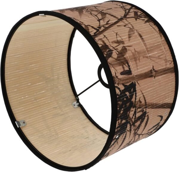 Grab recommended Drum Lamp Shade, E27 Vintage Lamp Shade Bamboo Pattern Chandelier Lamp Replaceable Cover Light Accessor Pendant Floor Light, 30x30x20cm - Image 5
