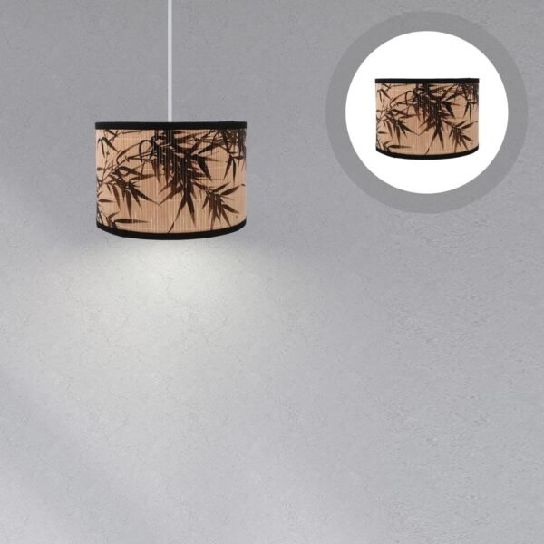 Grab recommended Drum Lamp Shade, E27 Vintage Lamp Shade Bamboo Pattern Chandelier Lamp Replaceable Cover Light Accessor Pendant Floor Light, 30x30x20cm - Image 7