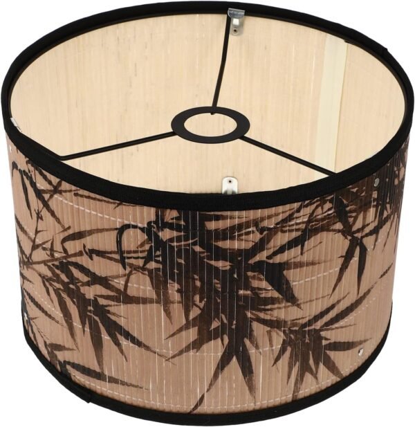 Grab recommended Drum Lamp Shade, E27 Vintage Lamp Shade Bamboo Pattern Chandelier Lamp Replaceable Cover Light Accessor Pendant Floor Light, 30x30x20cm - Image 9