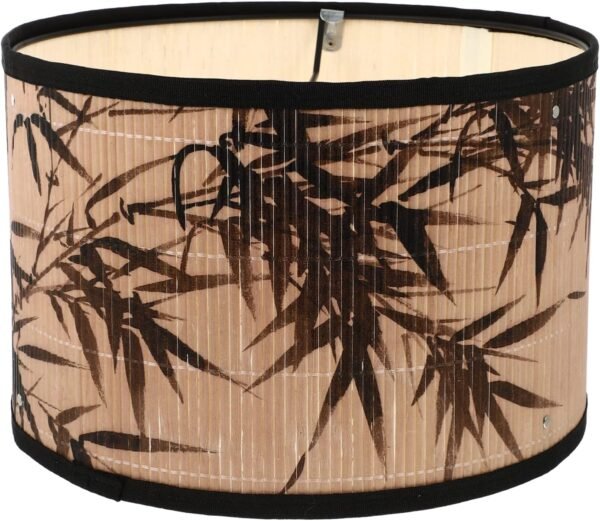 Grab recommended Drum Lamp Shade, E27 Vintage Lamp Shade Bamboo Pattern Chandelier Lamp Replaceable Cover Light Accessor Pendant Floor Light, 30x30x20cm - Image 10