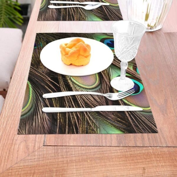 Grab recommended Peacock Feather Print Plan Mat Table Mat Heat Resistant Non-Slip Location Mat 18 x 12 Inch - Image 6