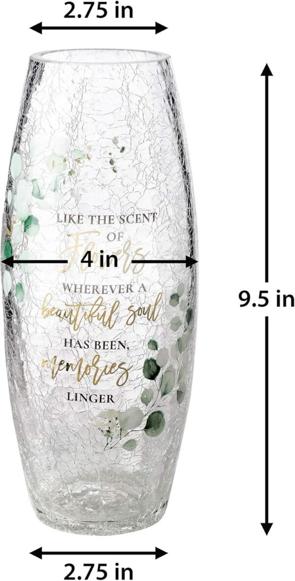 Grab high-quality Lillian Rose Crackle Glass Memorial Flower Vase View with sympathy - Image 3