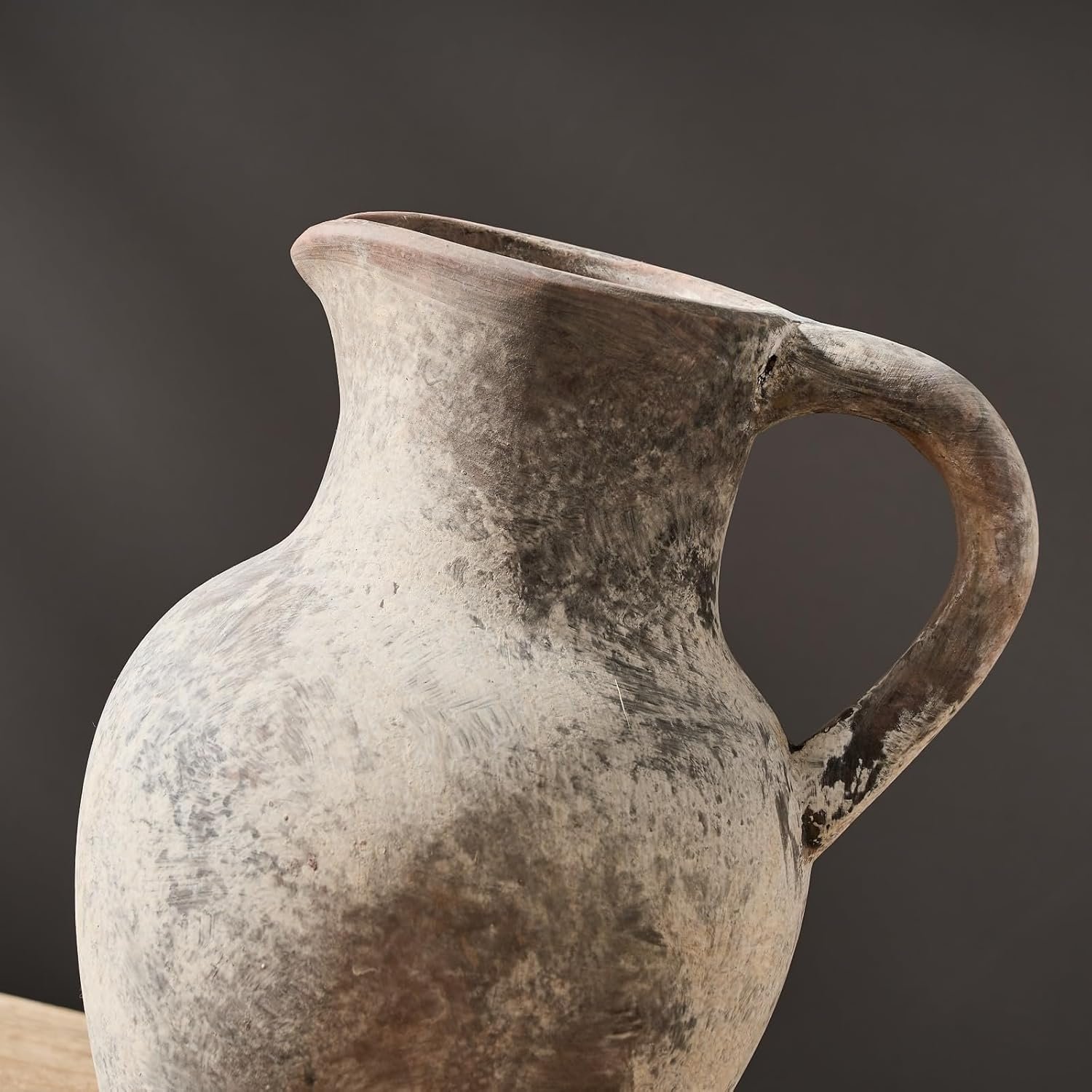 Order affordable Handle, Terracotta Vase, Minimalist Decorative Vase for Home Decoration, Siduku Ceramic Rustic Farmer Vase with Table, Living Room, Shelf, Christmas Decoration (Grey) - Image 8