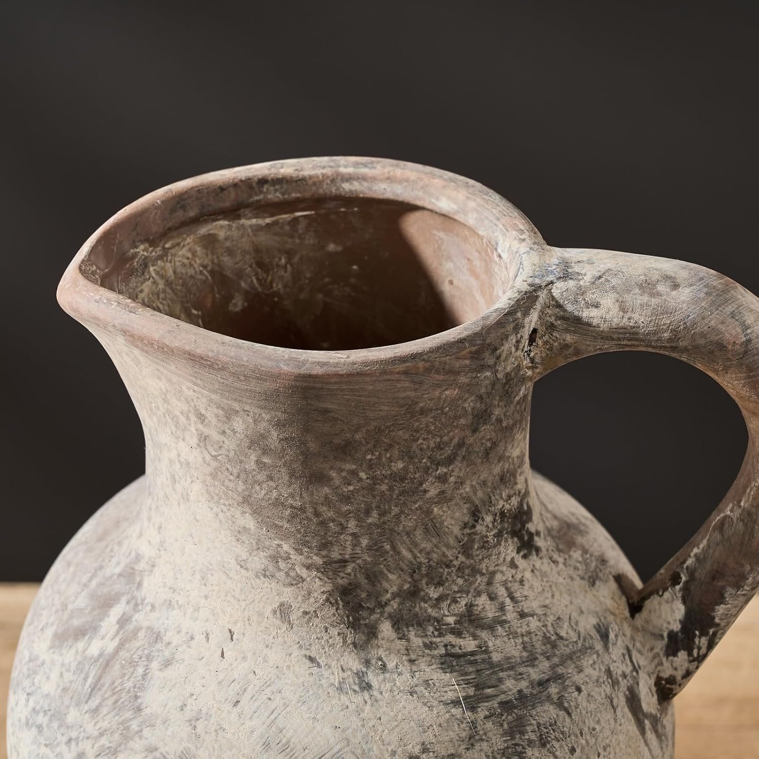 Order affordable Handle, Terracotta Vase, Minimalist Decorative Vase for Home Decoration, Siduku Ceramic Rustic Farmer Vase with Table, Living Room, Shelf, Christmas Decoration (Grey) - Image 9