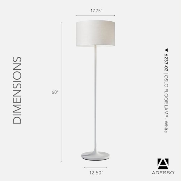 Grab the best Adessso 6237-02 Oslo Floor Lamp Corrosion Resistant, Scratch Proof, White Matte Finished Lighting Device with Metal Body. Tools & Home Improvement, Matte White - Image 7