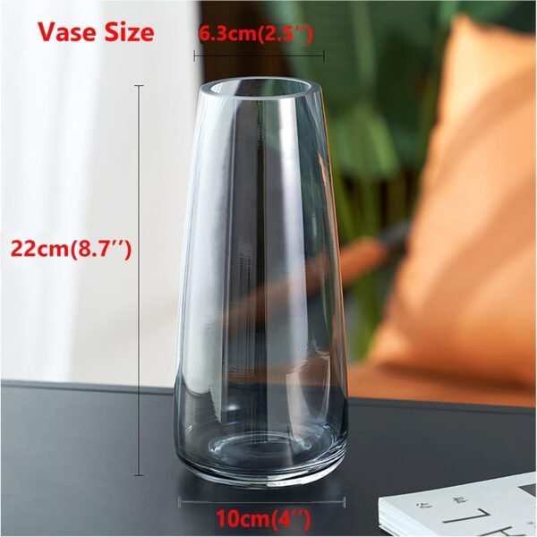 Explore recommended Fanteticryan Modern Glass Vase Irised Crystal Clear Glass Vase for Home Office Decoration (Crystal Grey) - Image 4