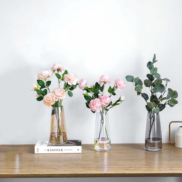 Explore recommended Fanteticryan Modern Glass Vase Irised Crystal Clear Glass Vase for Home Office Decoration (Crystal Grey) - Image 9