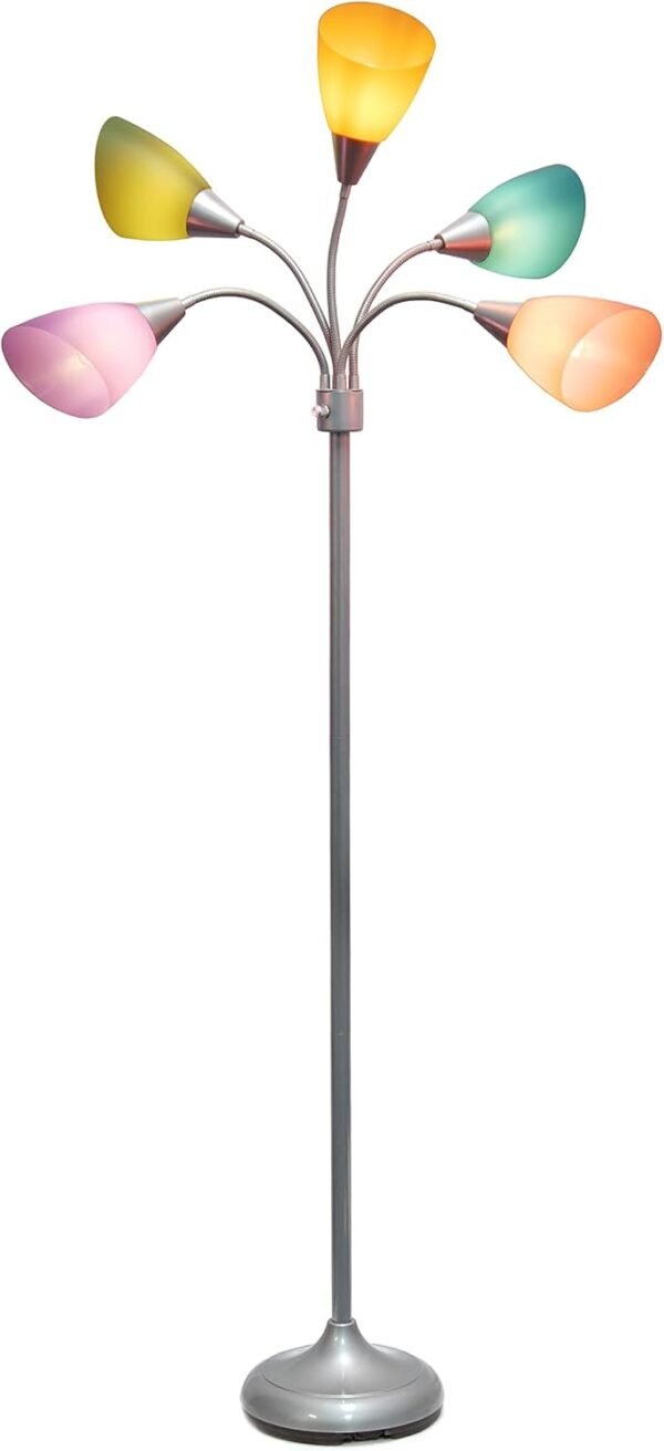 Buy high-quality Simple Design LF2006-SLM 67" Contemporary Multi-Head Medusa 5 Light Adjustable Gooseneck Silver Floor Lamp - Image 8