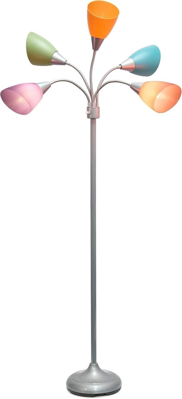 Buy high-quality Simple Design LF2006-SLM 67" Contemporary Multi-Head Medusa 5 Light Adjustable Gooseneck Silver Floor Lamp - Image 9