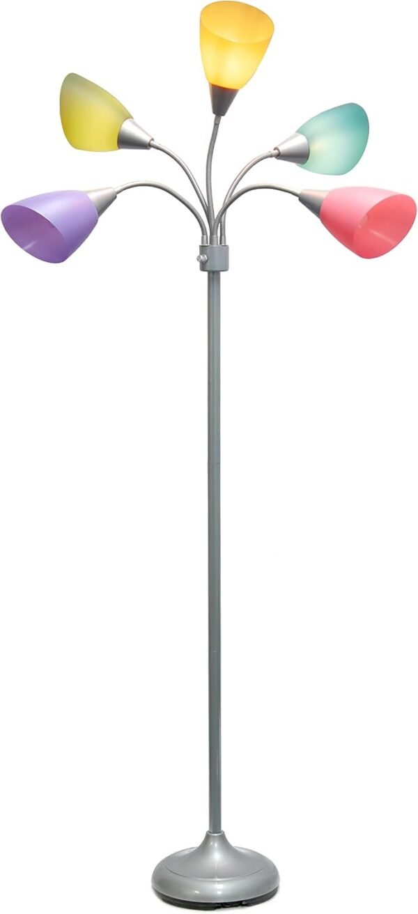 Buy high-quality Simple Design LF2006-SLM 67" Contemporary Multi-Head Medusa 5 Light Adjustable Gooseneck Silver Floor Lamp - Image 10
