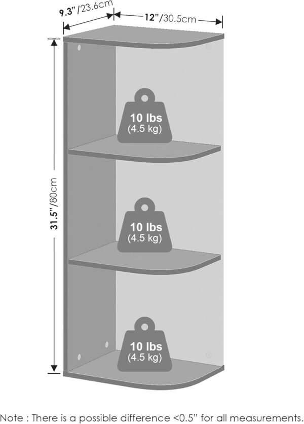 Buy recommended Furinno Reed 3-layer space storage corner storage display shelf, white - Image 3
