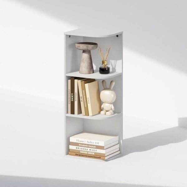 Buy recommended Furinno Reed 3-layer space storage corner storage display shelf, white - Image 5