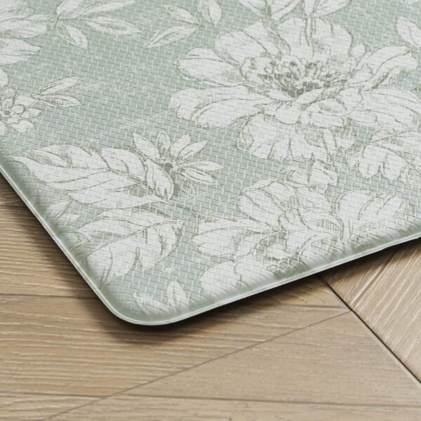 Buy the best Laura Ashley-Anti-Fatigue Kitchen Mat, Iris Floral Design, Stain, Water & Fade Resistant, Cooking & Standing Relief, Non-Slip Backing, 2 Piece Set, Sage Green Iris - Image 7