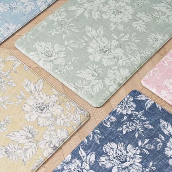 Buy the best Laura Ashley-Anti-Fatigue Kitchen Mat, Iris Floral Design, Stain, Water & Fade Resistant, Cooking & Standing Relief, Non-Slip Backing, 2 Piece Set, Sage Green Iris - Image 9