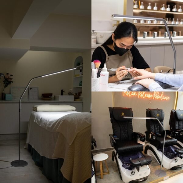 Grab the best Daylight Slim Line 4 LED Floor Lamp - 6,000K, 3,200 Lux, 4 Brightness Levels, USB for Fast Charging -C Port - Sleek Design, Anti-Glare Shade, Flexible Height Adjustment - Ice Grey - Image 5