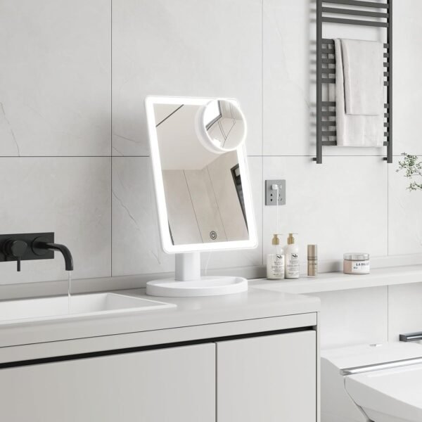Explore high-quality Fontouch Large Lightad Vanity Makeup Mirror with 88 LED, 360 Rotating Touch Screen, 10x Enlarge Portable Tabletop Cosmetic Makeup Mirror - Image 8