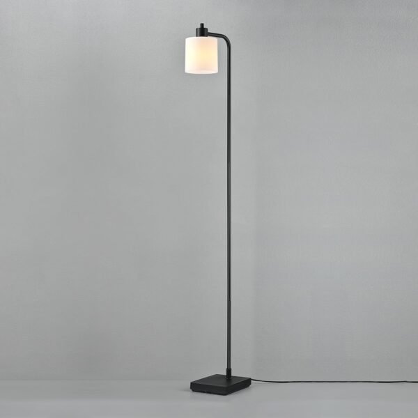 Buy the best Globe Electric 61000144 62" Floor Lamp, Matte Black, Plastic Frost Shade, On/Off Floatry Switch On Socket, 6ft Black Code, Reading Light, Bedroom, Living Room, Home Decor - Image 3