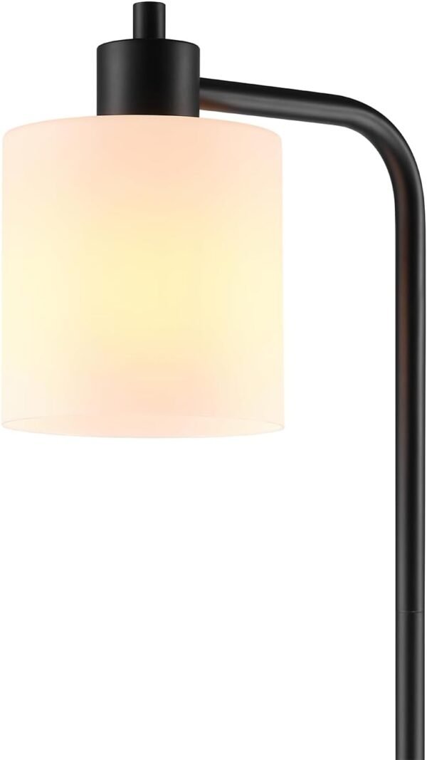 Buy the best Globe Electric 61000144 62" Floor Lamp, Matte Black, Plastic Frost Shade, On/Off Floatry Switch On Socket, 6ft Black Code, Reading Light, Bedroom, Living Room, Home Decor - Image 5