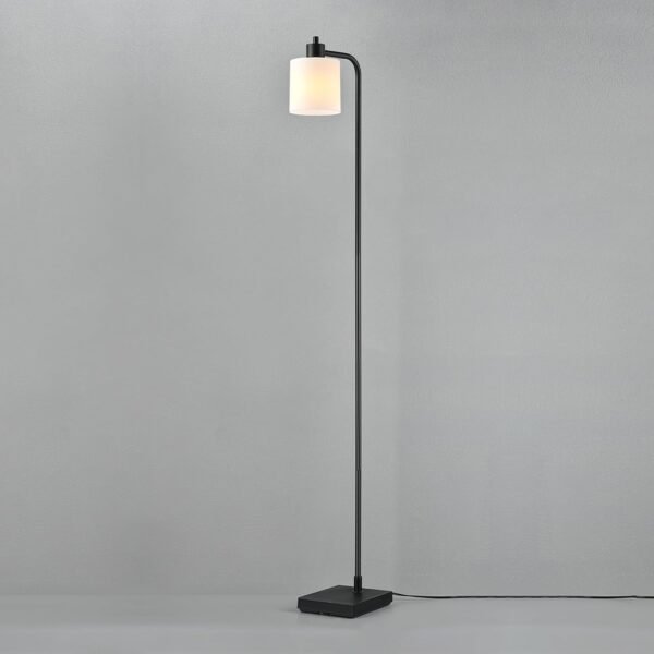 Buy the best Globe Electric 61000144 62" Floor Lamp, Matte Black, Plastic Frost Shade, On/Off Floatry Switch On Socket, 6ft Black Code, Reading Light, Bedroom, Living Room, Home Decor - Image 8