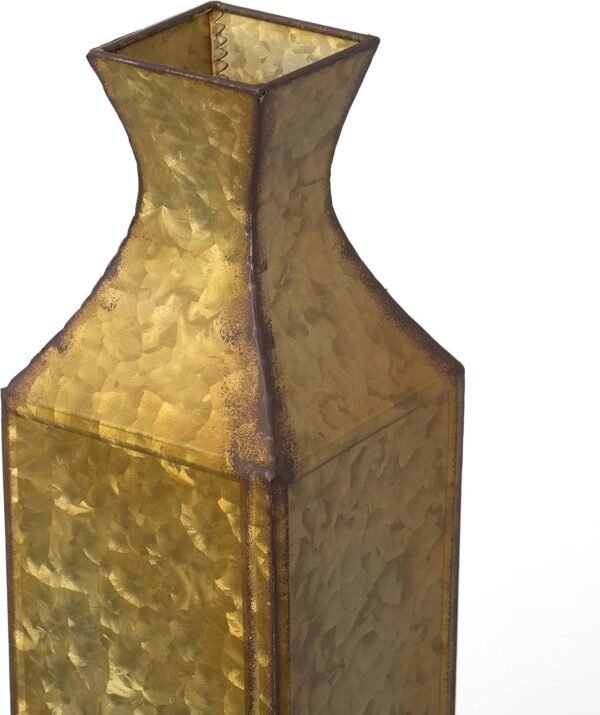 Buy affordable 20 inch antique style metal gold floor vase for entrance, living room, dining room, home decor, centerpiece, decorative, vintage style elegant statement, medium - Image 7