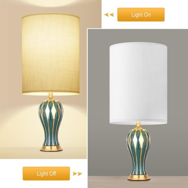 Explore recommended Tall lamp shade, high-rise drum lamp shade floor lamp for 10" top x 10" bottom x 13" table lamp, white line fabric lamp shade, simple assembly replacement lamp shade - Image 3