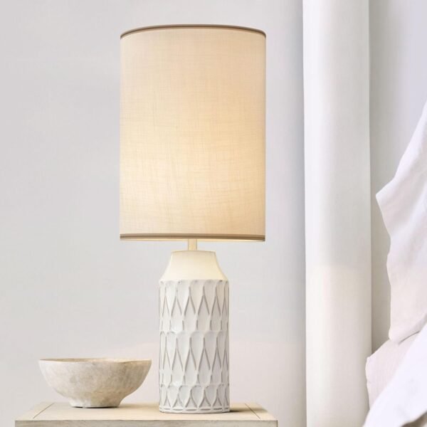 Explore recommended Tall lamp shade, high-rise drum lamp shade floor lamp for 10" top x 10" bottom x 13" table lamp, white line fabric lamp shade, simple assembly replacement lamp shade - Image 5