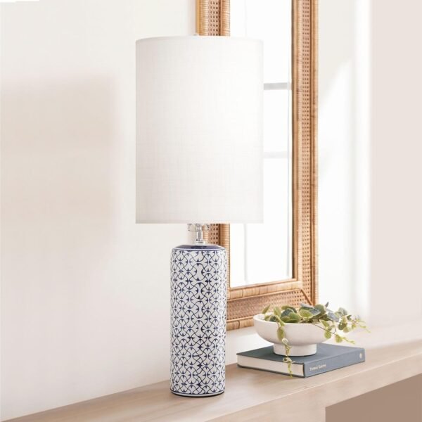 Explore recommended Tall lamp shade, high-rise drum lamp shade floor lamp for 10" top x 10" bottom x 13" table lamp, white line fabric lamp shade, simple assembly replacement lamp shade - Image 7