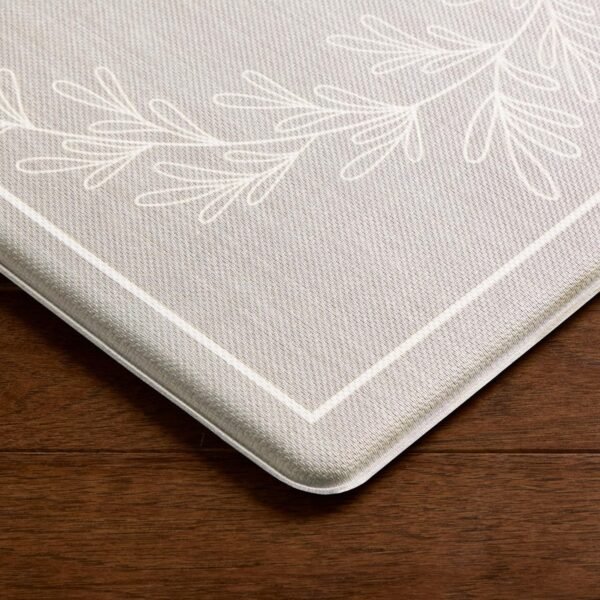 Buy affordable Martha Stewart Bloomfield Home Sweet Home Leaf Frame Kitchen Mat, Comfortable Standing Mat, Non-Slip Backing, Water Resistant, Gray, 18"x30" - Image 6