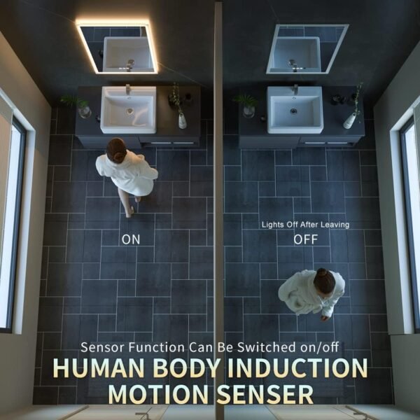 Buy the best 24 x 32 inch LED Bathroom Mirror Bluetooth Speaker, Induction Switch Light Smart Vanity Mirror Wall Mounted, IP44 Waterproof Prevention and Horizontal - Image 4