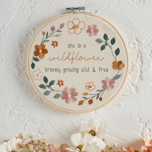 Explore recommended Heartfelt Collection Embroidered Wall Art - Wall Dentist with Wooden Hoop Frame for Home, Kitchen, or Office, 8 inch Diameter, Wild & Free - Image 3